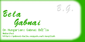bela gabnai business card